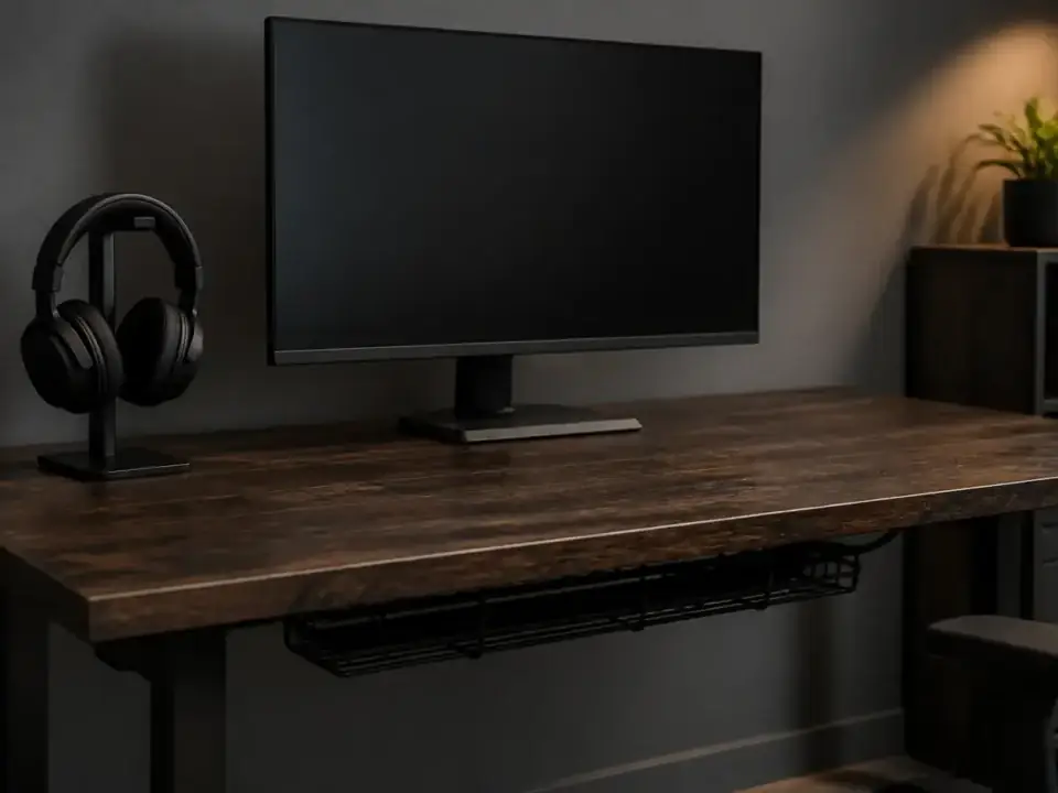 Birou de jocuri cu monitor stins Birou gamer: ce diferă măsurabil de un birou de lucru
